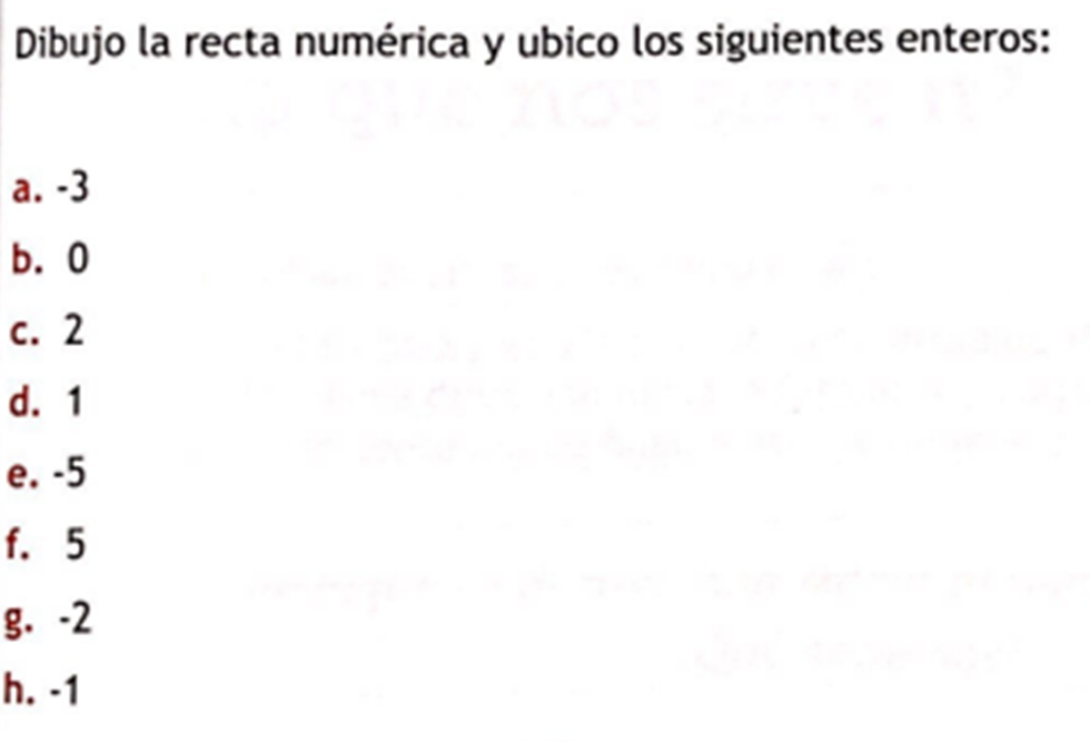 UBICACIÓN DE NUMEROS ENTEROS EN LA RECTA NUMERICA image